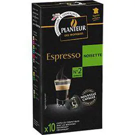 PLANTEUR DES TROPIQUES Capsules de café compatibles Nespresso moulu Espresso noisette x10