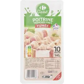 CARREFOUR CLASSIC' Poitrine fumée tranches fines 140g