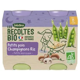 BLÉDINA Petit pot bébé bio Riz champignon pois - dès 8 mois 2x200g