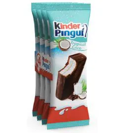 KINDER Génoise fourré lait et noix de coco Pingui 120g