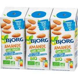 BJORG Boisson végétale d'amande sans sucres Bio 3x25cl