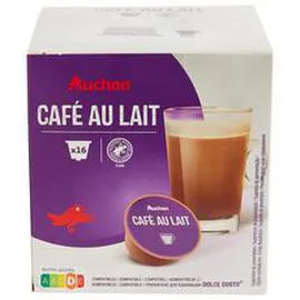 AUCHAN Capsules café au lait compatible Dolce Gusto 160g