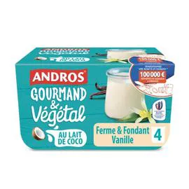 ANDROS Vanille au lait de coco 4x100g