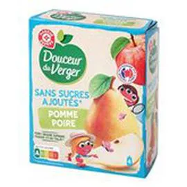 MARQUE REPÈRE, DOUCEUR DU VERGER Gourde Pomme poire 4x90g