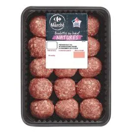 CARREFOUR LE MARCHÉ Viande de boeuf: boulettes natures 375g