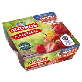 ANDROS Compote pomme fraise 4x100g