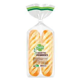BIEN Baguette Viennoise Bio x4 340g