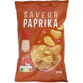 AUCHAN Chips saveur paprika 135g