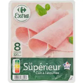 CARREFOUR EXTRA Jambon Le Supérieur à l'étouffée 320g