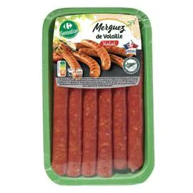 CARREFOUR Merguez halal de volaille 6x50g