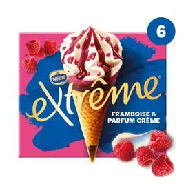 NESTLÉ, EXTRÊME Cônes framboise et parfum crème 417g