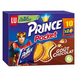 LU, PRINCE Biscuits fourrés au chocolat Pocket 400g