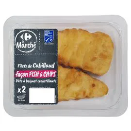 CARREFOUR LE MARCHÉ Filets de cabillaud façon fish & chips 200g