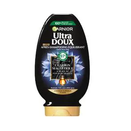 GARNIER, ULTRA DOUX Après-Shampoing Équilibrant Charbon Magnétique & Huile De Fleur De Nigelle 200ml