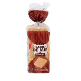 AUCHAN Pain de mie complet sans croûte sans huile de palme 500g