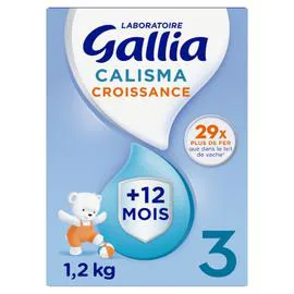 GALLIA Lait bébé en poudre de croissance 3ème âge dès 12 mois Calisma Croissance 1,2kg