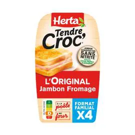 HERTA Croque-Monsieur jambon fromage conservation sans nitrite 400g