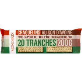 MONOPRIX Craquelins au son d'avoine 200g