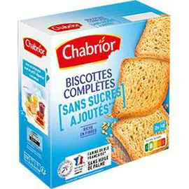 CHABRIOR Biscottes complètes sans sucres ajoutés 300g