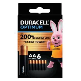DURACELL Pile Alcaline AA/LR6 1,5 V MX1500 Optimum x6