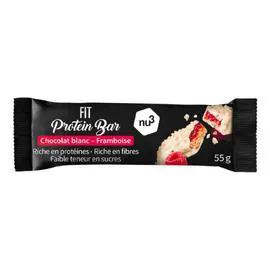 NU3 Bar protéinée chocolat blanc framboise 55g
