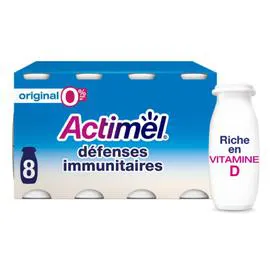 DANONE, ACTIMEL Yaourt à boire nature 0% MG 8x100g