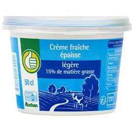 AUCHAN, POUCE Crème fraîche épaisse légère 15% MG 50cl