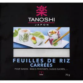 TANOSHI Feuilles de riz carrées 70g