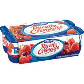 DANONE, RECETTE CRÉMEUSE Yaourt aux fruits rouges 8x125g