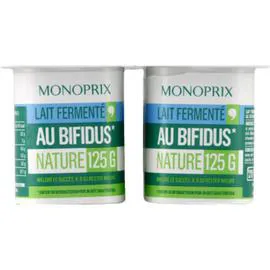 MONOPRIX Lait fermenté au bifidus nature 500g