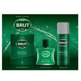 BRUT Coffret Homme Original, Eau de toilette, Après rasage et Déodorant l'unité