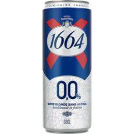KRONENBOURG, 1664 Bière blonde aromatisée sans alcool 33cl