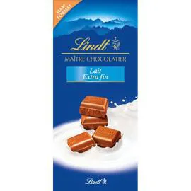 LINDT, MAÎTRE CHOCOLATIER Tablette de chocolat lait extra fin 190g