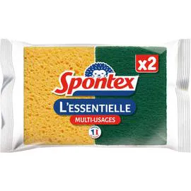 SPONTEX Eponge Grattante L'Essentielle Multi-Usages x2
