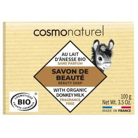 COSMO NATUREL Savon au Lait d’ânesse sans Parfum Bio 100g