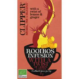 CLIPPER Rooibos Infusion Bio Au Gingembre Aromatisée Citron 30g