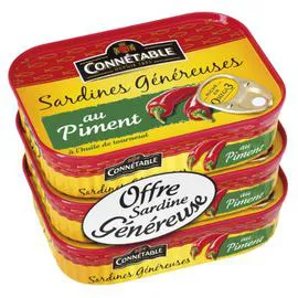 CONNÉTABLE Sardines au piment 3x140g