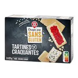 MARQUE REPÈRE, CHAQUE JOUR SANS GLUTEN Tartines craquante 2x125g