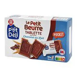 MARQUE REPÈRE, P'TIT DÉLI Biscuit Petit beurre Chocolat au lait pocket 250g
