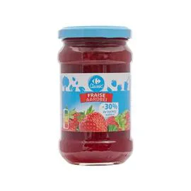 CARREFOUR CLASSIC' Confiture fraise allégée en sucres 340g