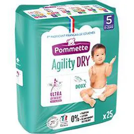 POMMETTE Couches Agility Dry, taille 5 : 11 x25