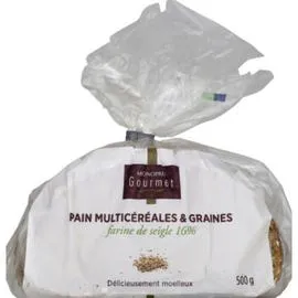 MONOPRIX GOURMET Pain multicéréales et graines farine de seigle 16% 500g
