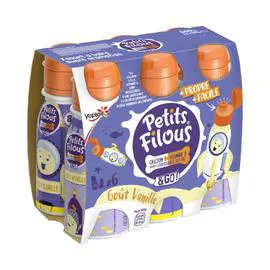 YOPLAIT, PETITS FILOUS Yaourt à boire vanille 6x100g