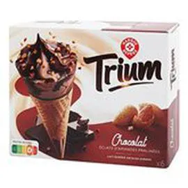 MARQUE REPÈRE, TRIUM Cônes glacés Chocolat - x6 423g