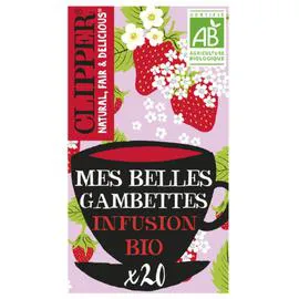 CLIPPER Infusion mes belles gambettes fraise et fleur de sureau Bio 20x20g