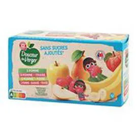 MARQUE REPÈRE, DOUCEUR DU VERGER Dessert fruitier Douceur Verger Parfums variés, gourdes, 12x90g