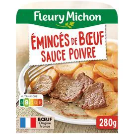 FLEURY MICHON Plat cuisiné émincés de boeuf pommes de terre sauce poivre 280g