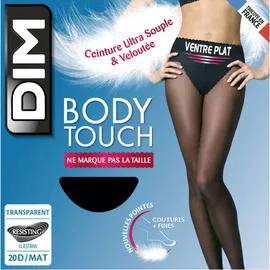 DIM Collant Transparent Ventre Plat, Noir, 20D, Body Touch, T1 l'unité