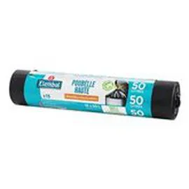 MARQUE REPÈRE, ELEMBAL Sacs poubelle Haute 50L Poignées coulissantes x15