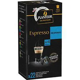 PLANTEUR DES TROPIQUES Capsules de café compatibles Nespresso moulu Espresso Decaffeinato n°4 114g